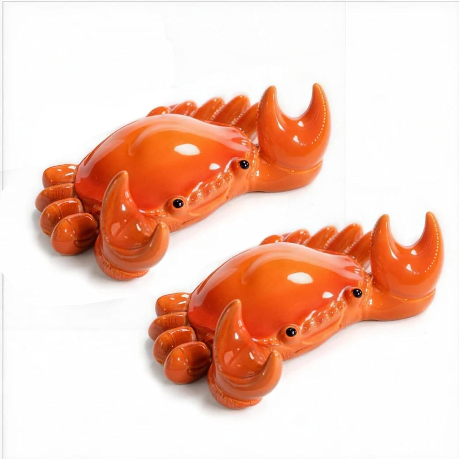 2 Pack Crab Spoon Rest for Stove Top, Ceramic Utensil Holder, Cute Crab Spoon Holder, Ravioli Spoon Rest for Kitchen Decor
