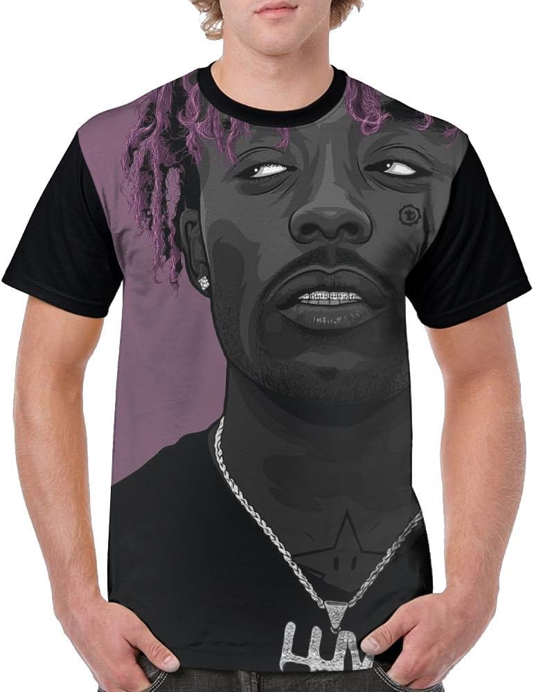 WANGGUANN Men Cotton Digital Printing Cool LIL Uzi Vert Vs T For Sports Medium