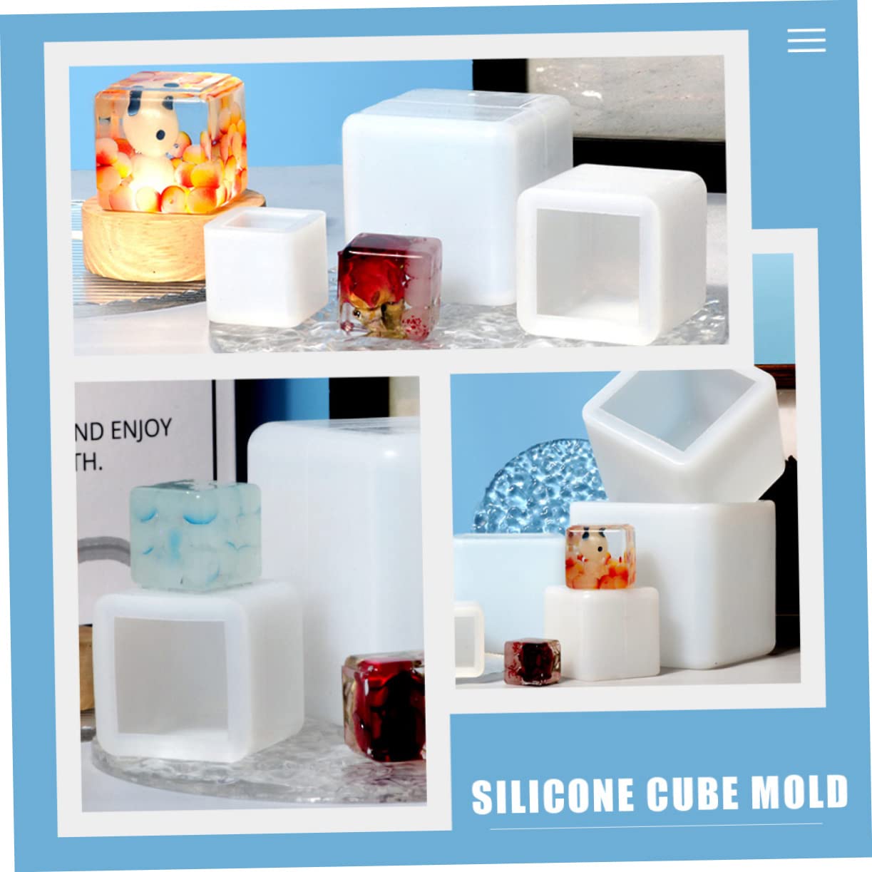 SEWACC 15pièces Moules Silicone pour Cube Moulage Art Décorations Et Outils De Fabrication Artisanale