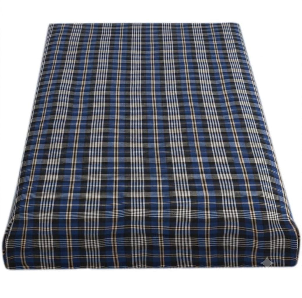 Single Bed Mattress Cover Cotton Fabric | 48x72 Inch Checkered Design | Washable Zipper Mattress Cover | Fits Up to 6 Inch Thick Mattress | Multicolour | Pack of 1-image-16