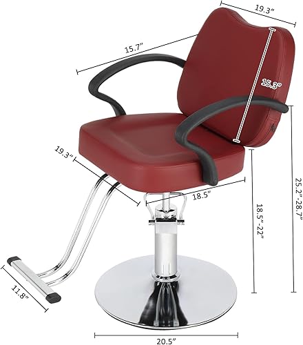 Miniatura 3 de Winado Silla hidráulica de salón de belleza, altura ajustable, giro de 360 grados, cuero ignífugo, capacidad de hasta 330 libras, silla de
