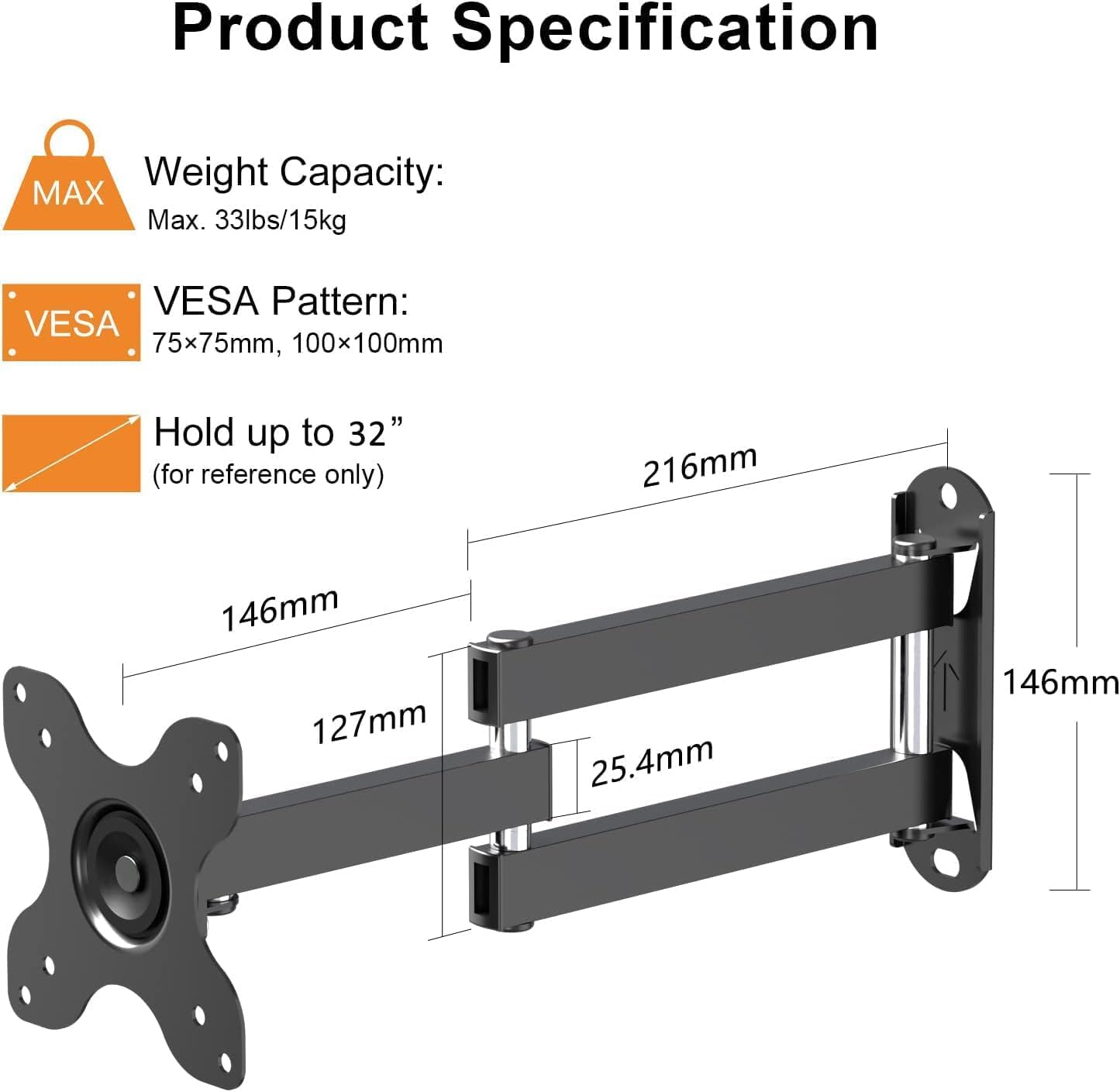 XINLEI (MA1330-2) - Soporte de pared para televisores LED, LCD y plasma de 13 a 32 pulgadas, VESA máximo 100 x 100 mm, 2 paquetes