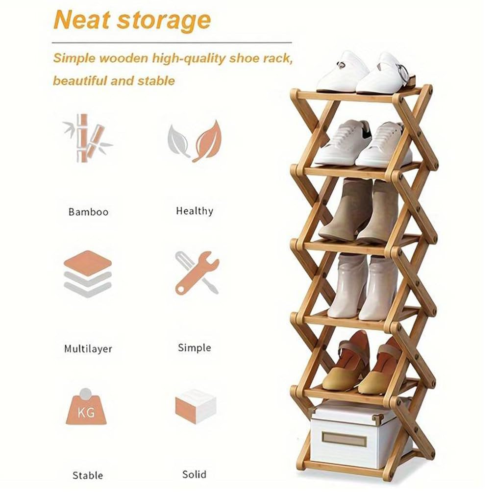 Scarpiera a 4 ripiani, piccola, portatile, pieghevole, senza installazione, piccola scarpiera perfetta per corridoi, camere da letto e piccoli spazi (4 livelli)