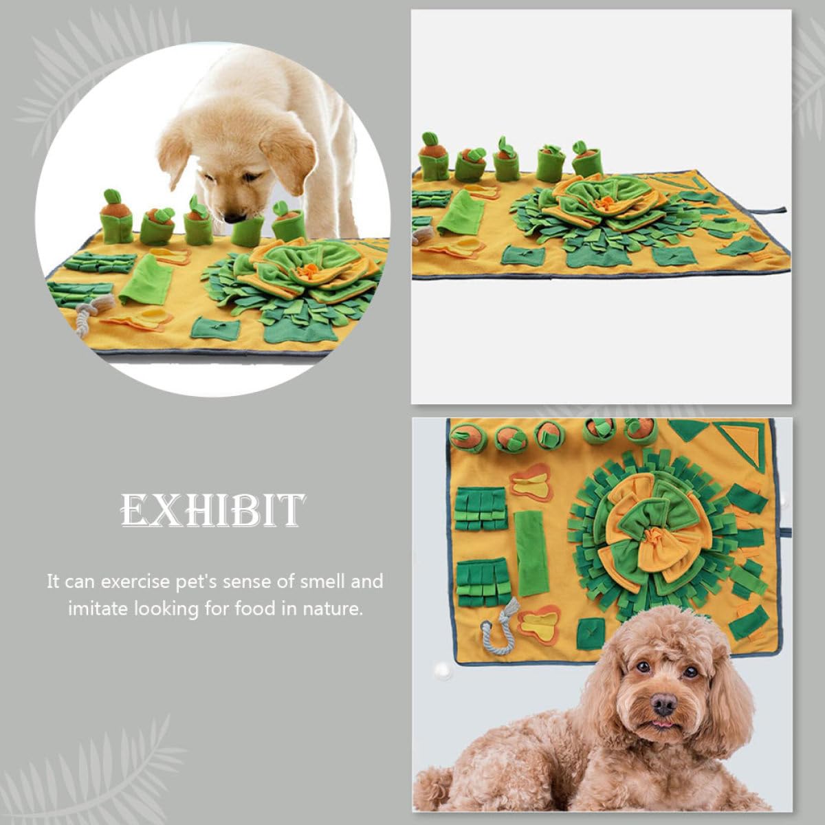 VICASKY Tapis de Fouille pour Chien Antidérapant Accessoire Alimentation Ludique et Confortable Lavable Main et Machine Stress et Ennui des Animaux