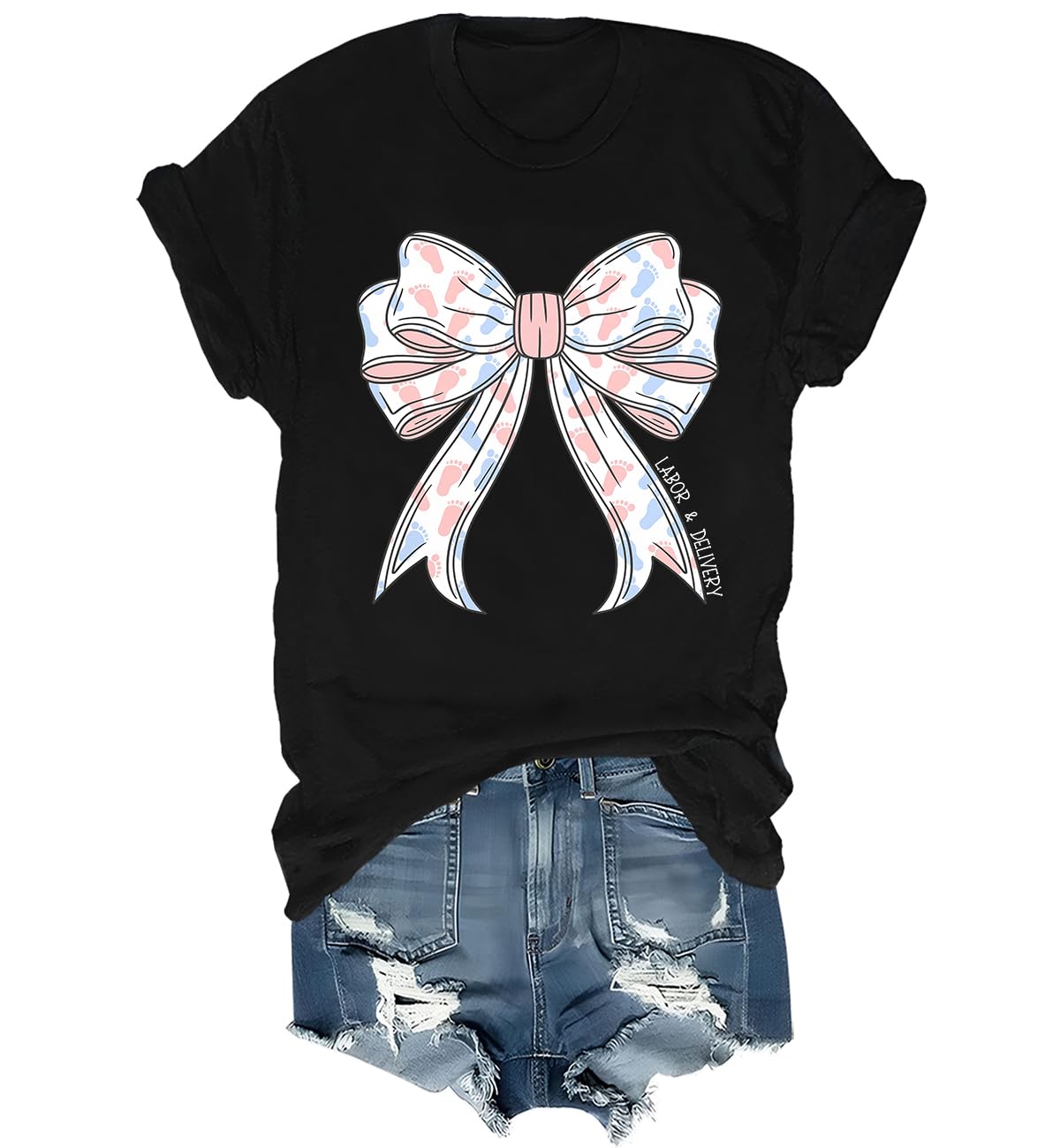 Labor and Delivery Nurse Shirt, Labor and Delivery Nurse Bow Shirt, Coquette Labor and Delivery Shirt, L&D Nurse Shirt