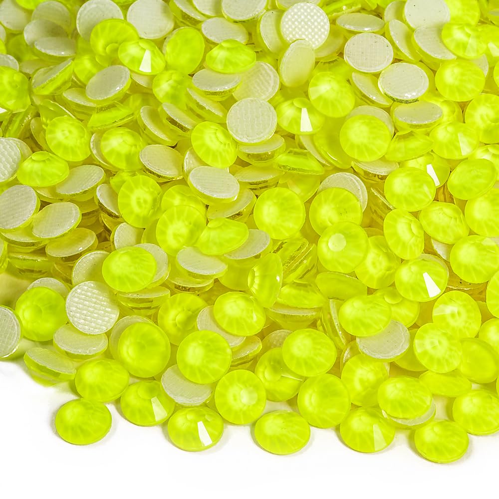 Blinginbox Hotfix Rhinestones for Clothes,1440pcs Hot Fix Rhinestones Crystal Gems for Crafts Decoration Citrine Neon, SS20