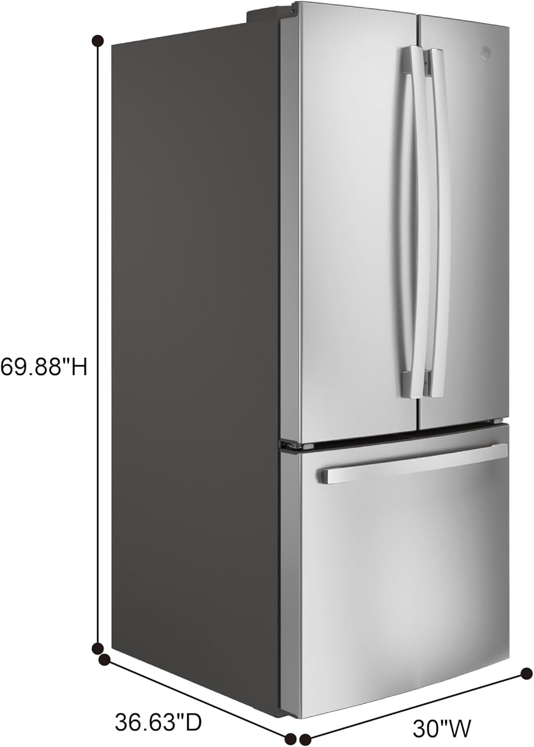 GE GNE21FYKFS 20.8 cu ft. French Door Refrigerator in Fingerprint Resistant Stainless Steel