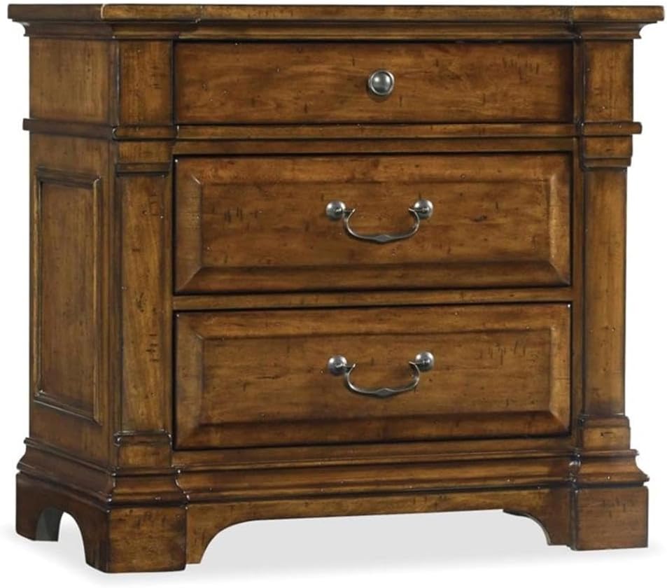 Hooker Furniture Tynecastle 3 Drawer Nightstand in Medium Wood