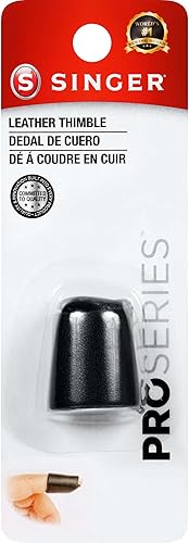 SINGER 54389 ProSeries - Dedal de cuero, negro (paquete de 3)