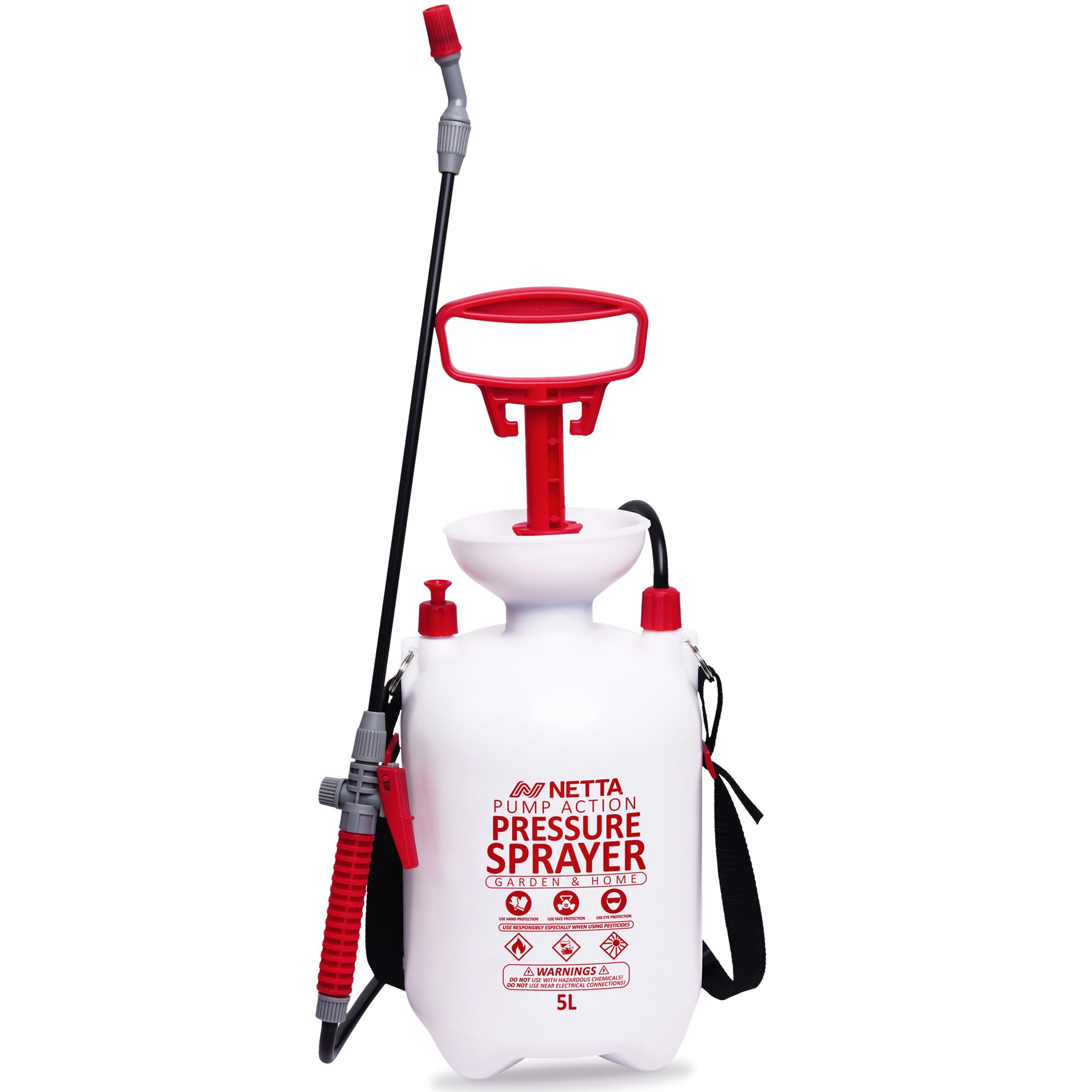 NETTA Garden Sprayer 5L - Weed Killer Sprayer Pump with Adjustable Mist Spray Bottle Nozzle - Pressure Pump Spray Bottle for Plants, Fertilizer, Pesticides, Fungicides, Patio & Car Cleaning