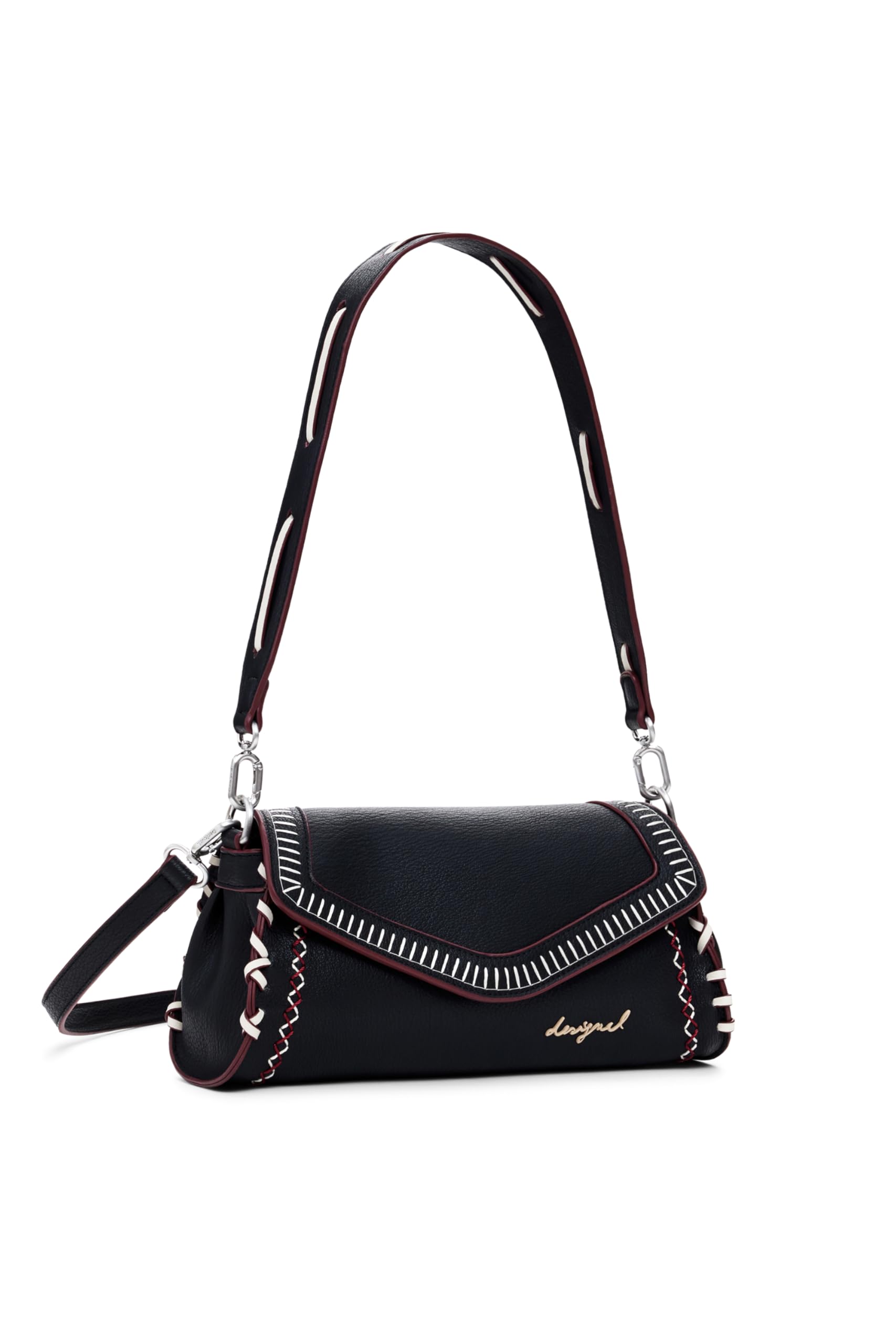 Desigual Women's Black Shoulder Bags, One Size, Polyethylene Handbag With Minimalist Design