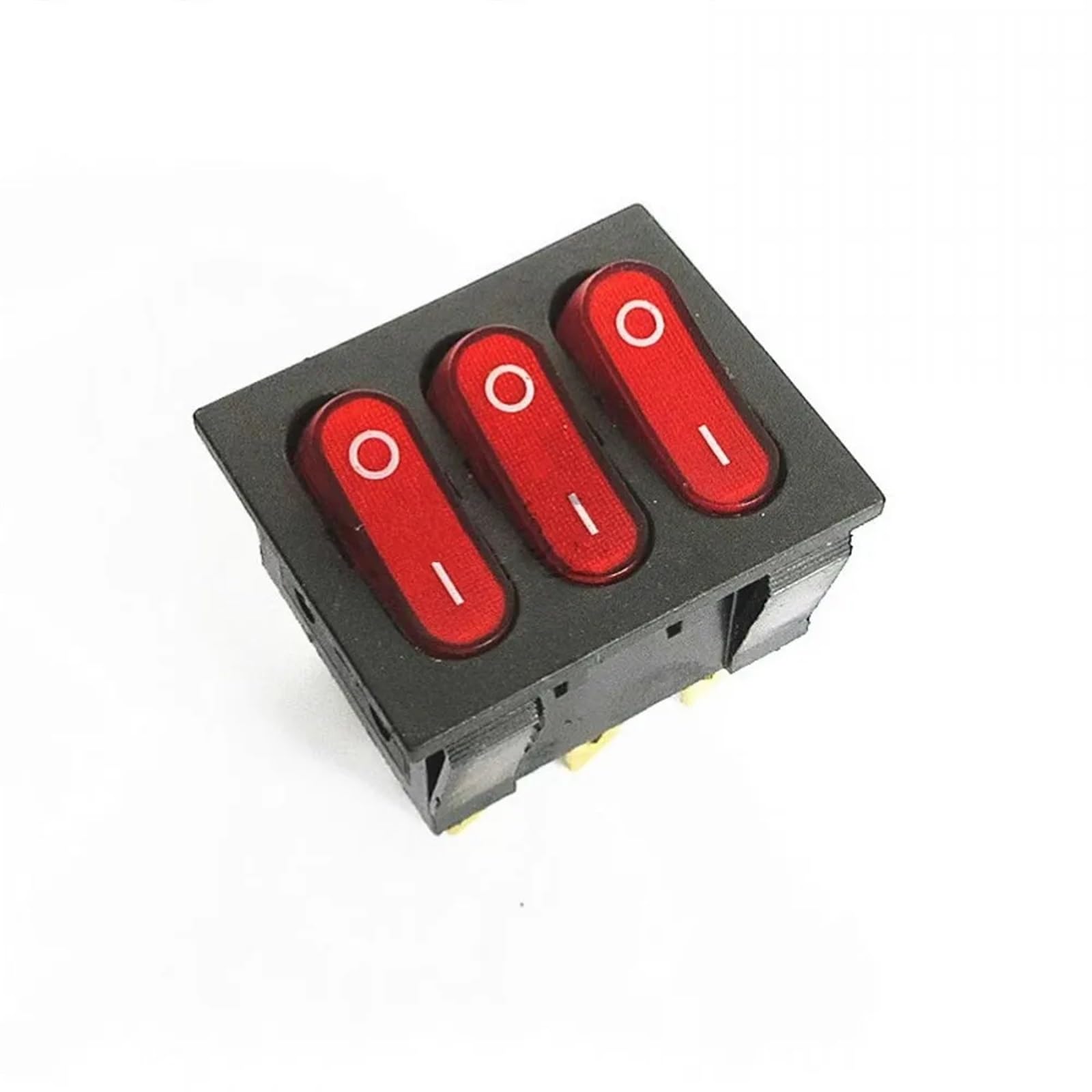 10PCS Rocker Switch KCD3 Red Ligh 3 Way Black Switch 9 Pin 2