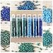 Silver Lined AB Blue/Green Colors - 6 Color Mix Miyuki Round Rocaille Seed Beads Size 11/0, Each in 2", 8.5 Gram Tube