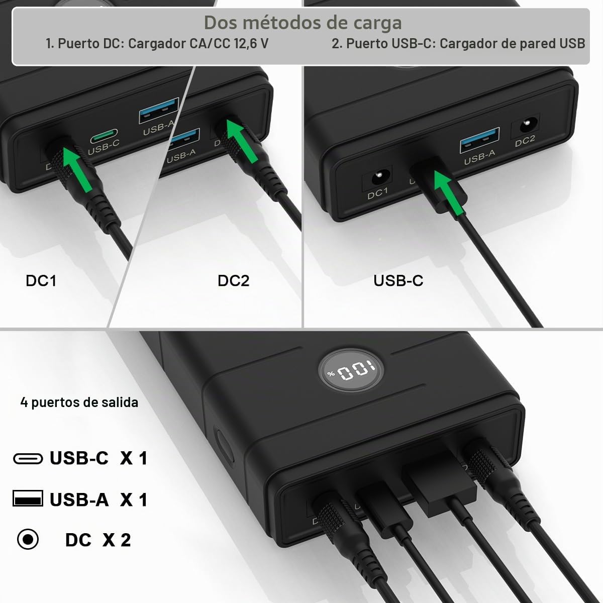 Talentcell Batería de iones de litio de 12 V, PD 45 W USB-C 18 W USB-A portátil, 76,65 Wh DC 5 A, salida para Raspberry Pi/tira LED, cámara CCTV, telescopio, bomba Spectra, chaquetas calentadas