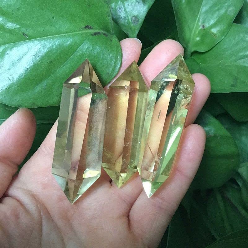 Bacchetta Magica con Punti esagonali a Doppia terminazione in Cristallo citrino Naturale Wicca, Regalo di Gioielli in Cristallo Fai-da-Te Collezioni di casa