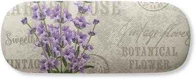 Purple Lavender Flower Plant Glasses Case Eyeglasses Clam Shell Holder Storage Box