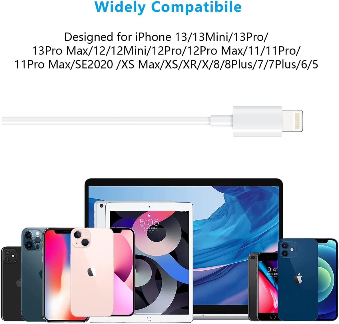2 Pack-Apple Earbuds Wired with Lightning Connector[Apple MFi Certified](Built-in Microphone & Volume Control) in-Ear Stereo Headset Headphone for iPhone 13/12/SE/11/XR/XS/X/8/7 Support All iOS System
