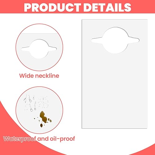 Miniatura 3 de MBAIYO - Baberos desechables, paquete de 30 baberos de plástico de 24 pulgadas para adultos mayores, hombres y mujeres que comen a prueba de aceite