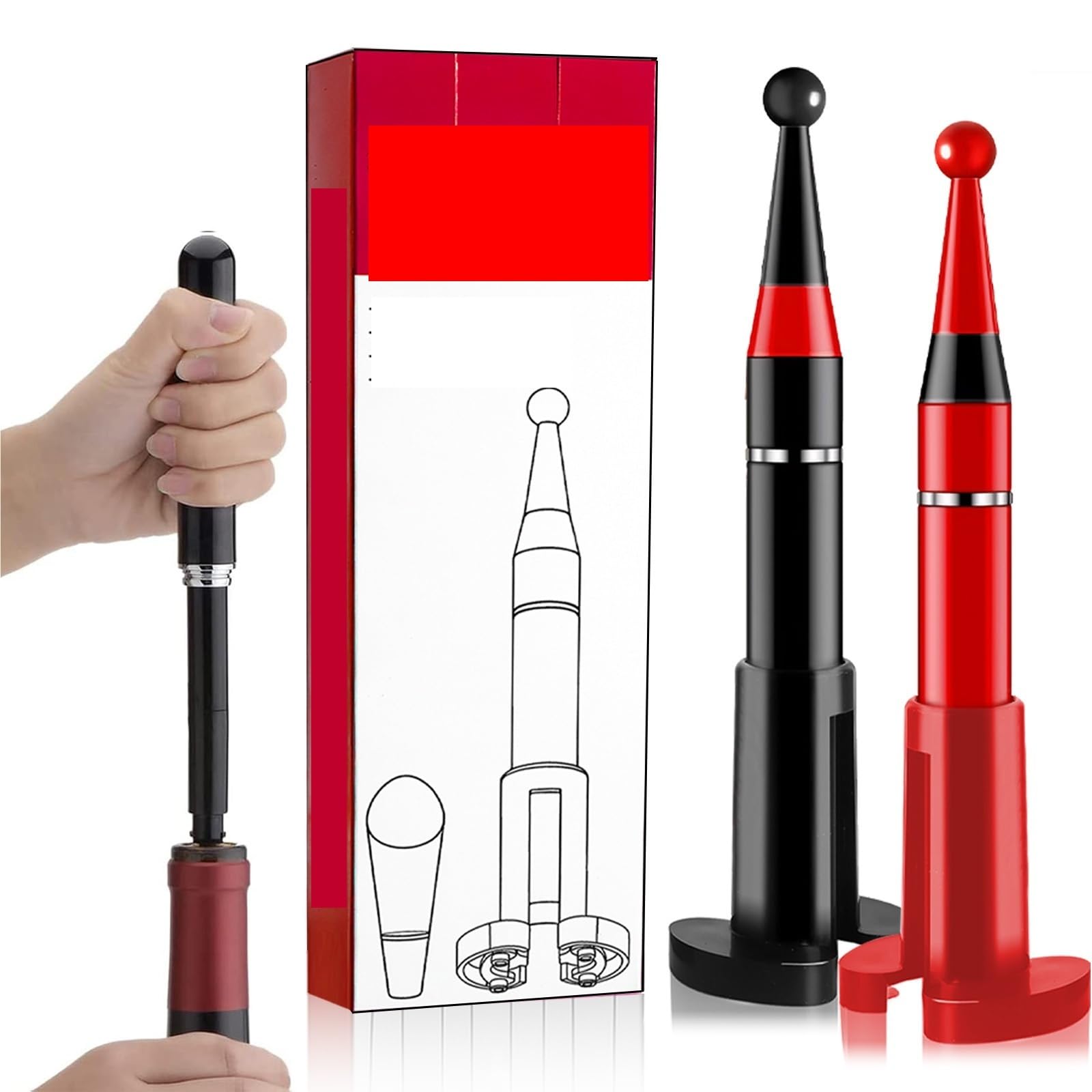 Bieröffner DREI-in-eins-Luftdruck-Flaschenöffner In Stiftform for Rotweinpartys Bottle Opener(Rood)