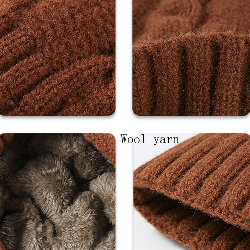 Fleece Warm Knitted Hat Women Versatile Woolen Hats Without Brim for Outdoor Use