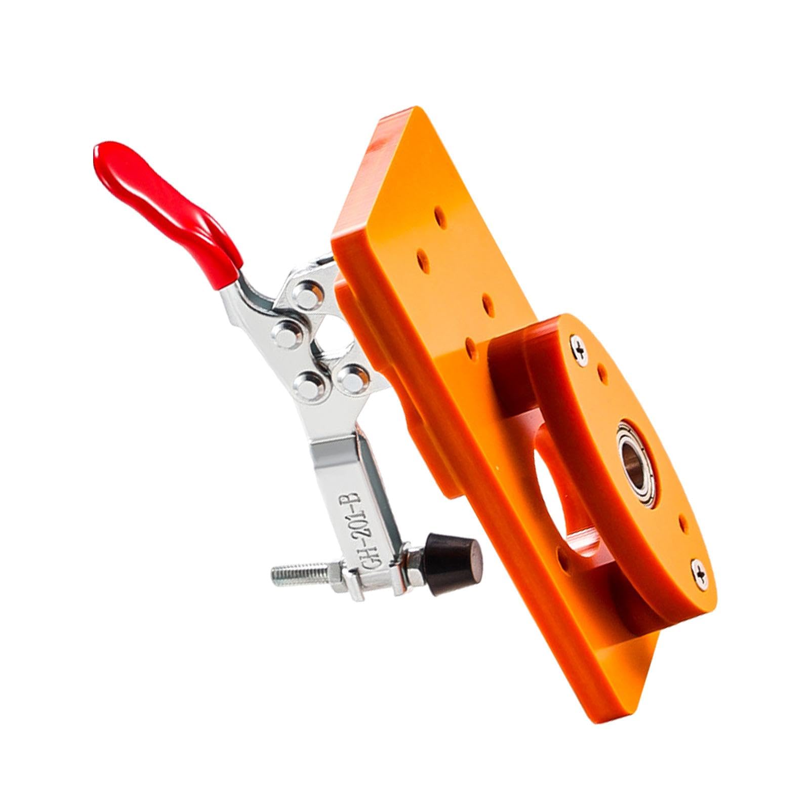 Neaxgeandx Orange Door Hinge Jig Hole Drill Guide With Fixing Clip 7X15 Cm Woodworking Diy Tool