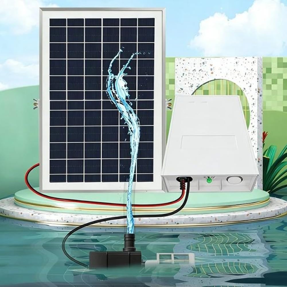 Pompa a fontana solare da 6 W con pannello da 10 W, circolazione dell'acqua silenziosa 240L/H per laghetto di pesci, sistema di ossigenazione silenziosa da 9 V