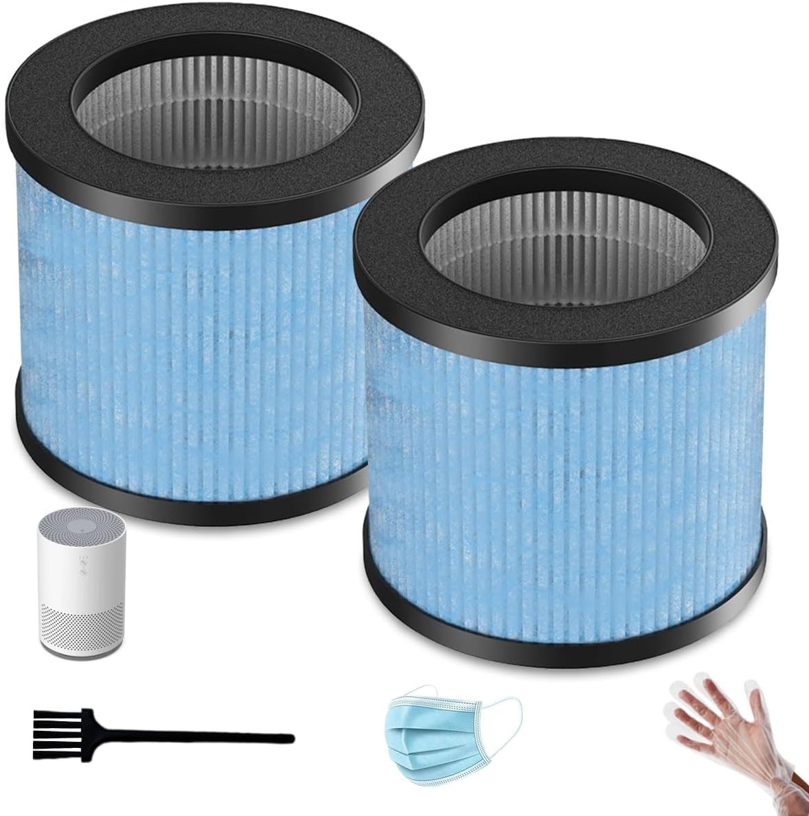 TPAP002 HEPA Replacement Filter, Compatible with TOPPIN TPAP002 Air Purifier and Comfy Air C1, 3-in-1 True HEPA and Activated Carbon Pre-Filter, Part# TPFF002, 2-Pack