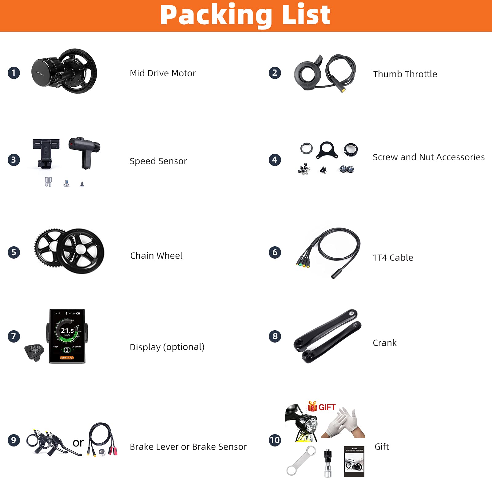 Buy BAFANG 48V 750W Mid Drive Kit with Battery, 8Fun BBS02 Electric