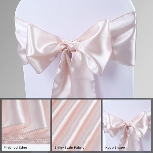 Vista 79 de Babenest - 10 lazos para sillas de satén para bodas, banquetes o fiestas de Navidad, baby shower eventos decoración (dorado)