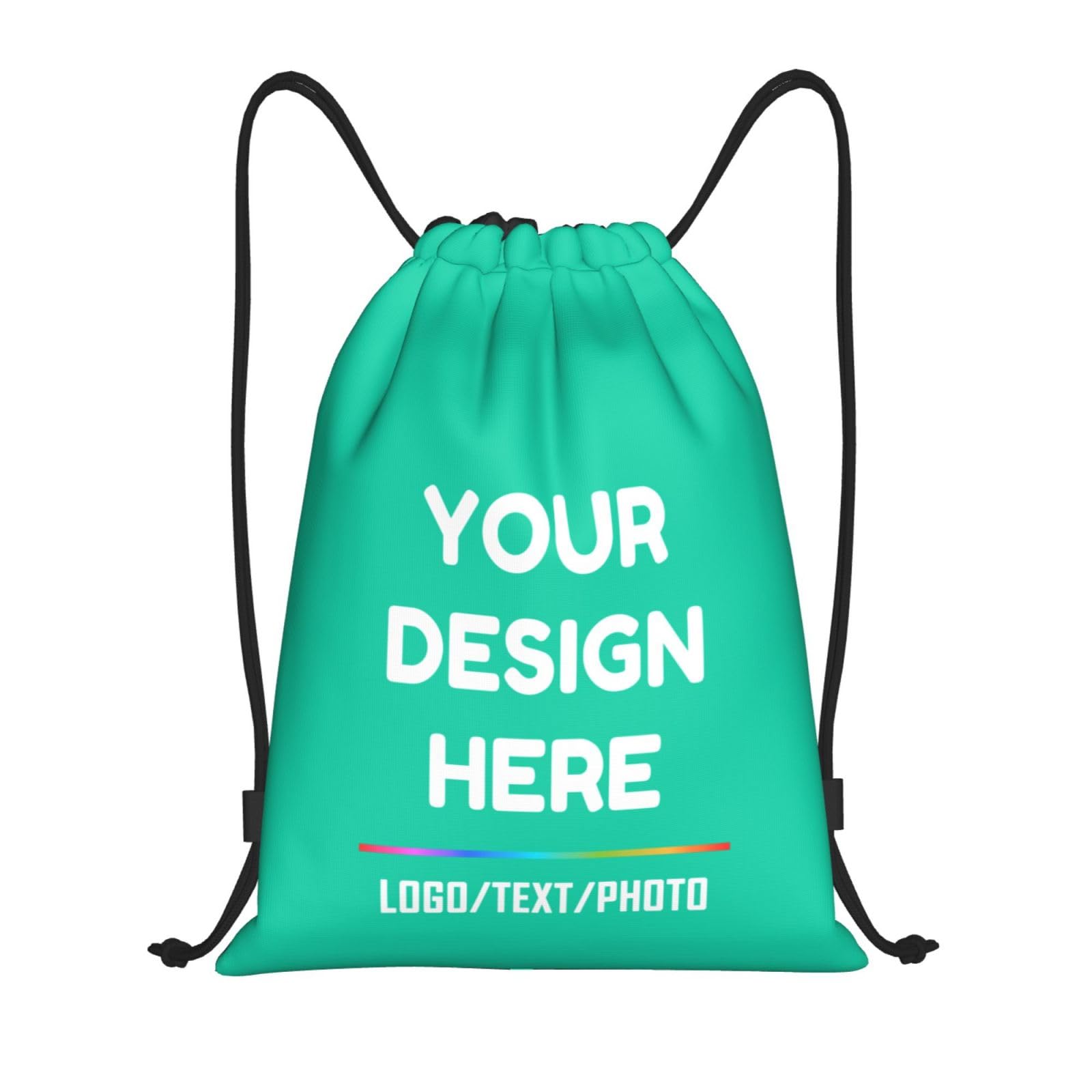Tingwei Personalised Drawstring Bag Custom Backpack Text, Sport Bag for Men and Women, Waterproof Drawstring Bag, Swimming Bag, perfect for Training, Outdoor Fitness
