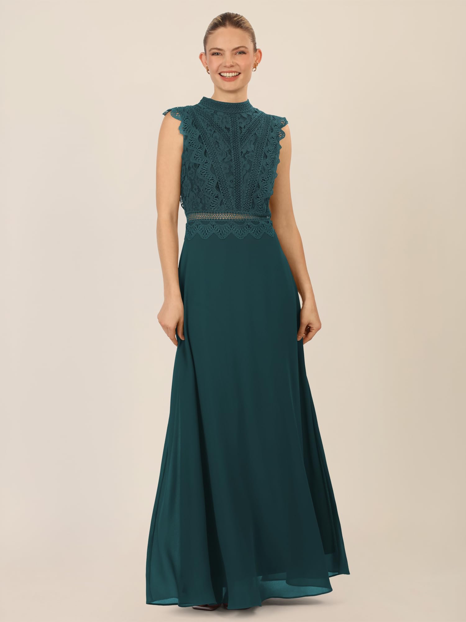 APART Abendkleid mit Spitze und transparentem Rückenteil,