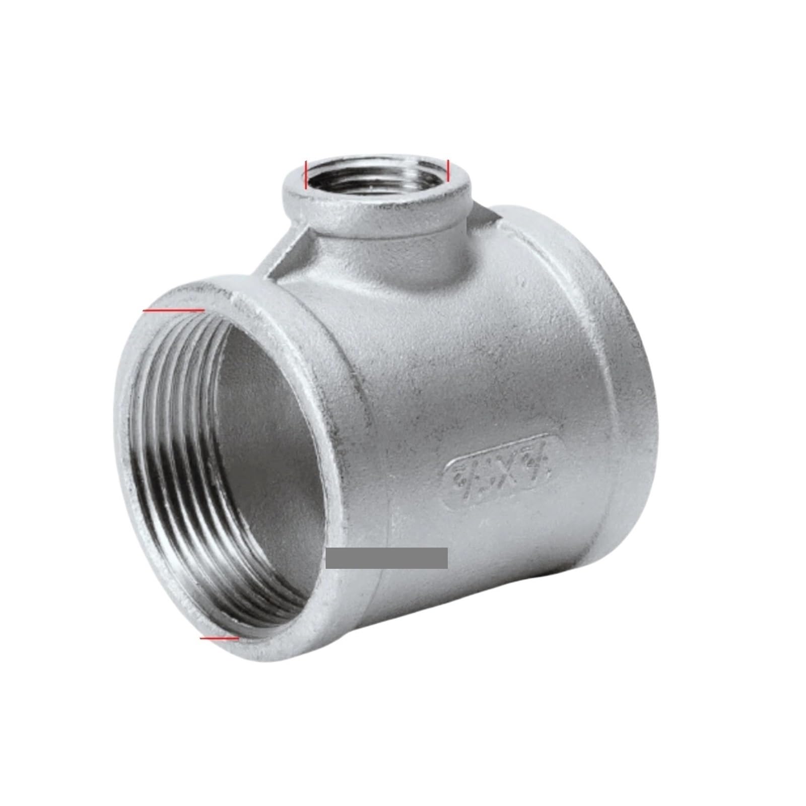 BHBHCPZGR 2"-1" BSP Female Thread Tee Stainless Steel Butt Joint Coupler Plumbing Fittings