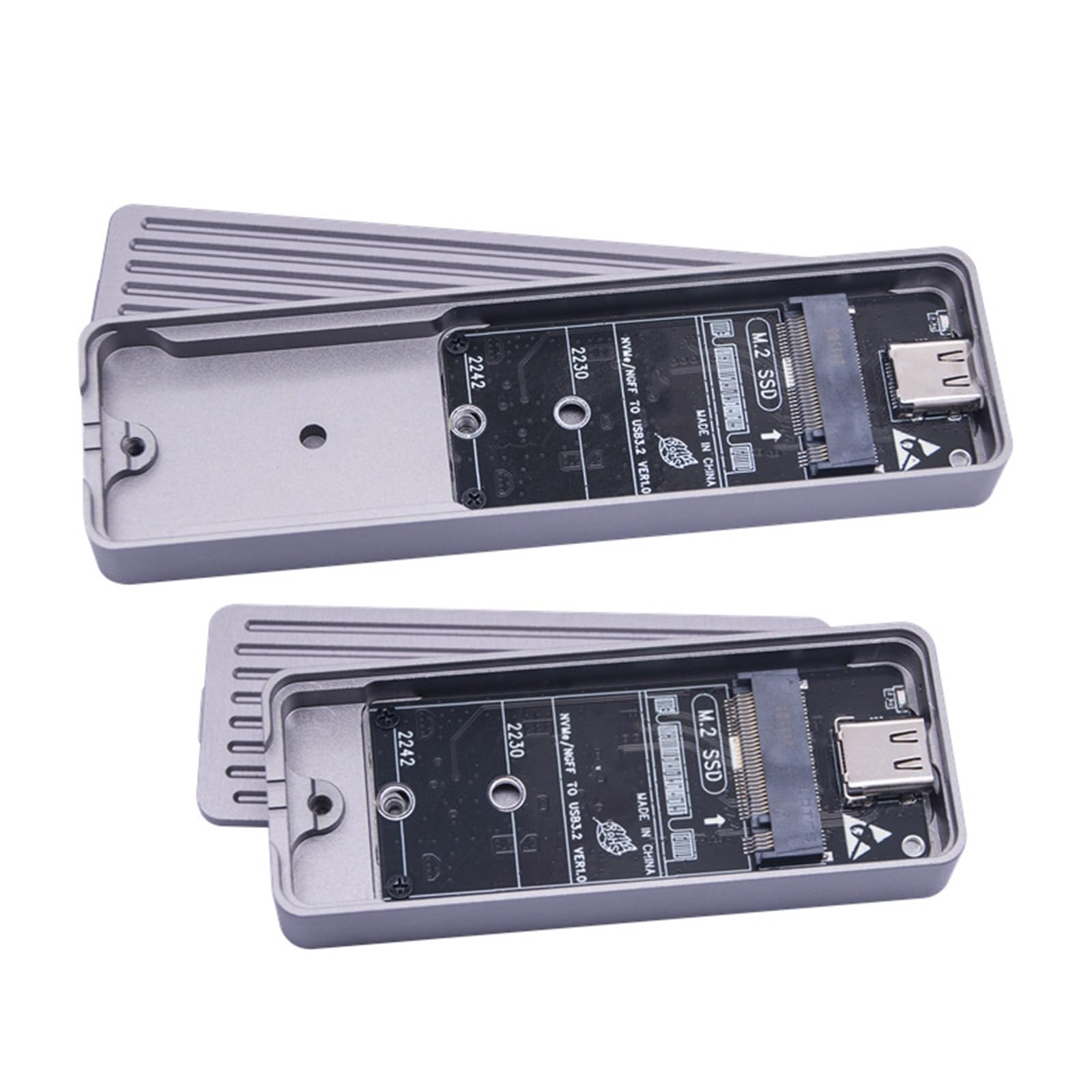 Caja de disco sólido USB 3.2 de aluminio para protocolos dobles PCIE sin herramientas, instala hasta 4 TB para 20 Gbps