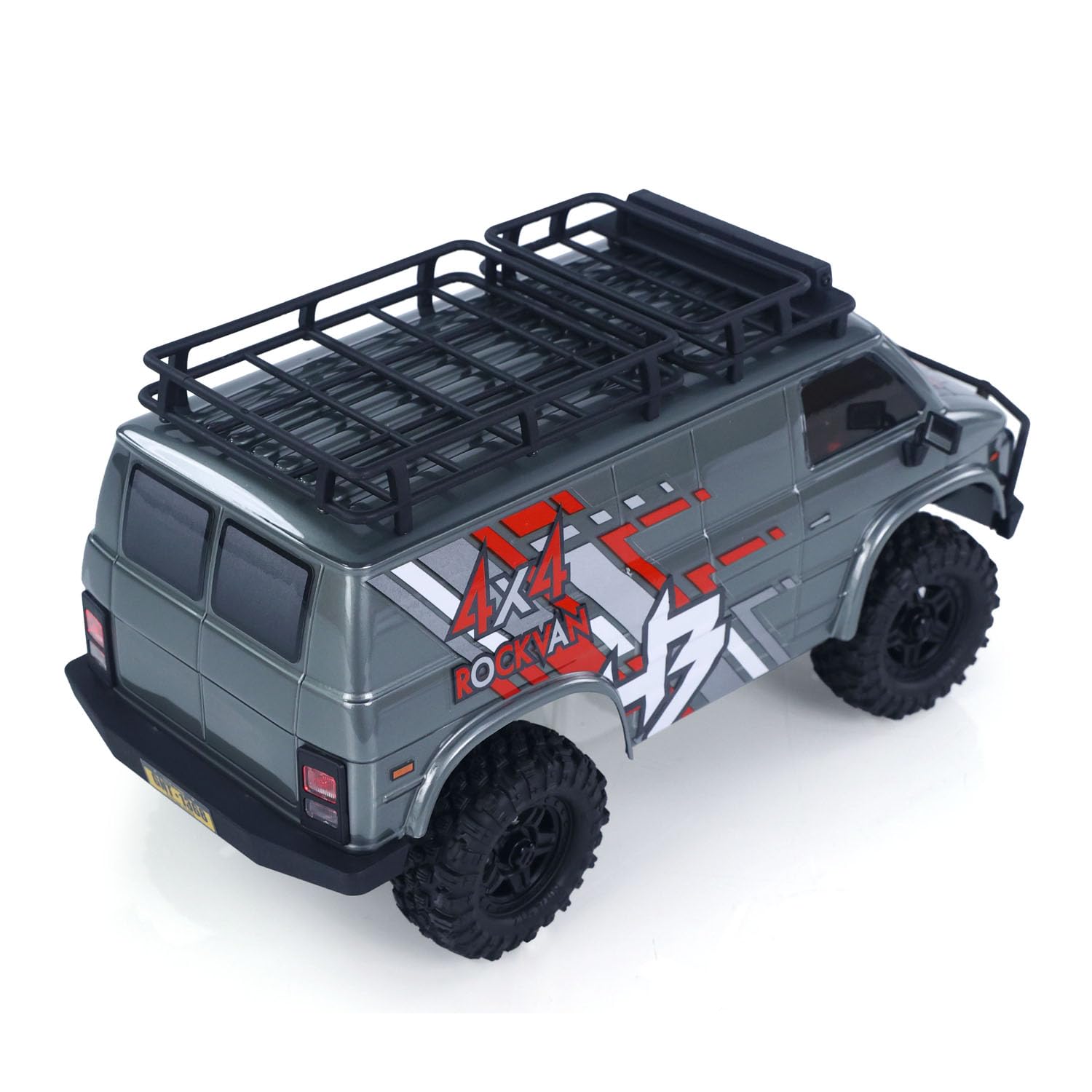 CR18P 1810503 Hobby Plus 1/18 4X4 RC Rock Crawler eléctrico con control remoto todo terreno RockVan sistema de luz amortiguador de choque