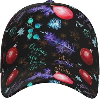 Cute Christmas Snowflakes Baseball Cap Golf Dad Hat Adjustable Xmas Red Plaid Baseball Hat for Men Women