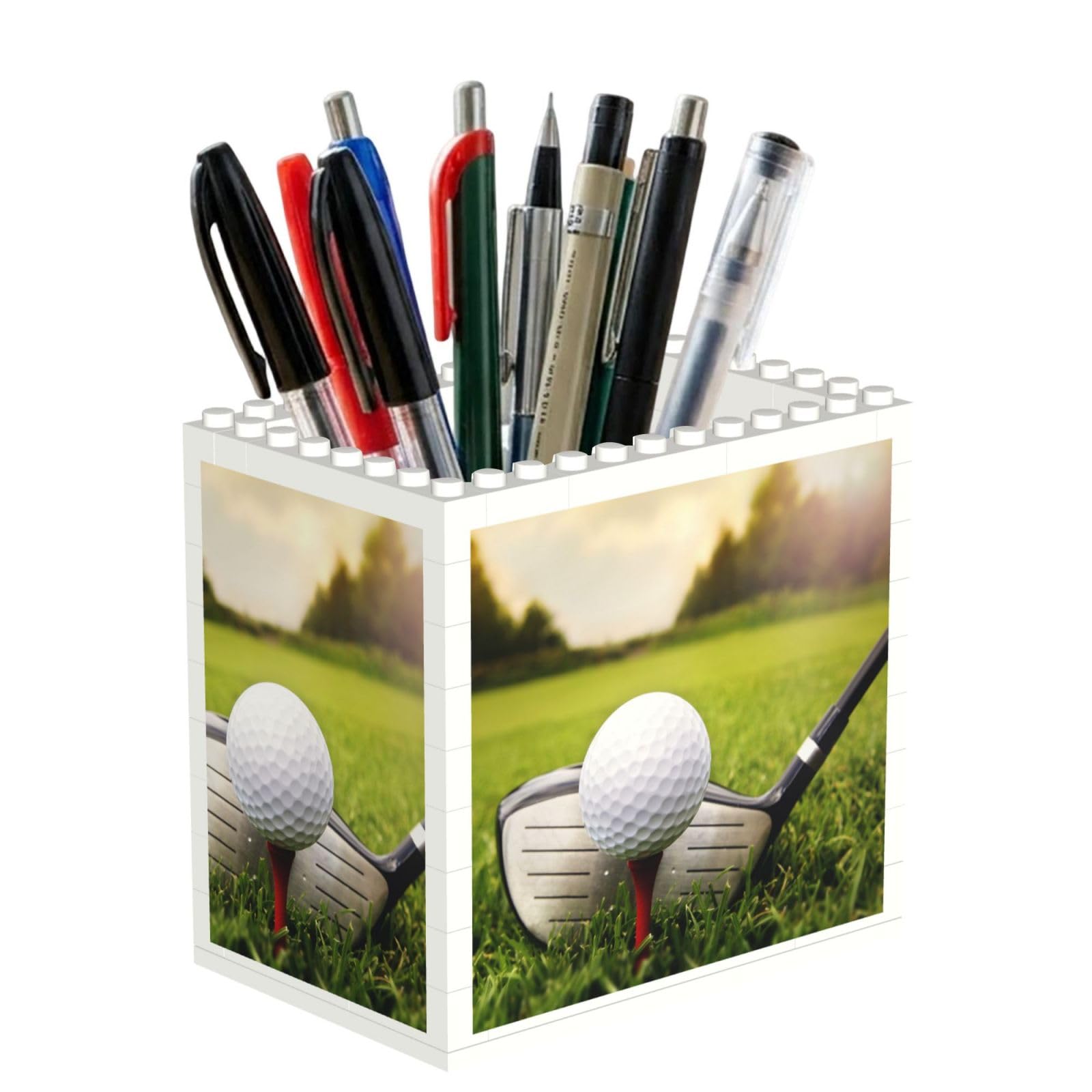 Poadnly Golfer, Pen Pot Pencil Holder for Office Home School, Compact Desk Organiser for Office Stationery