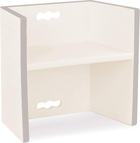 B. toys Taburete y silla 3 en 1 para niños pequeños - Blanco marfil - Diseño duradero y ligero - Muebles para niños en edad preescolar de más de 2