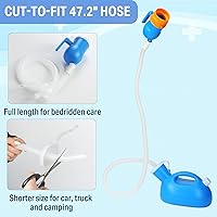 Vista 7 de ONEDONE Urinarios para hombres Orinal portátil para hombres a prueba de derrames, botella de orina masculina con salida de orina separada, embudo