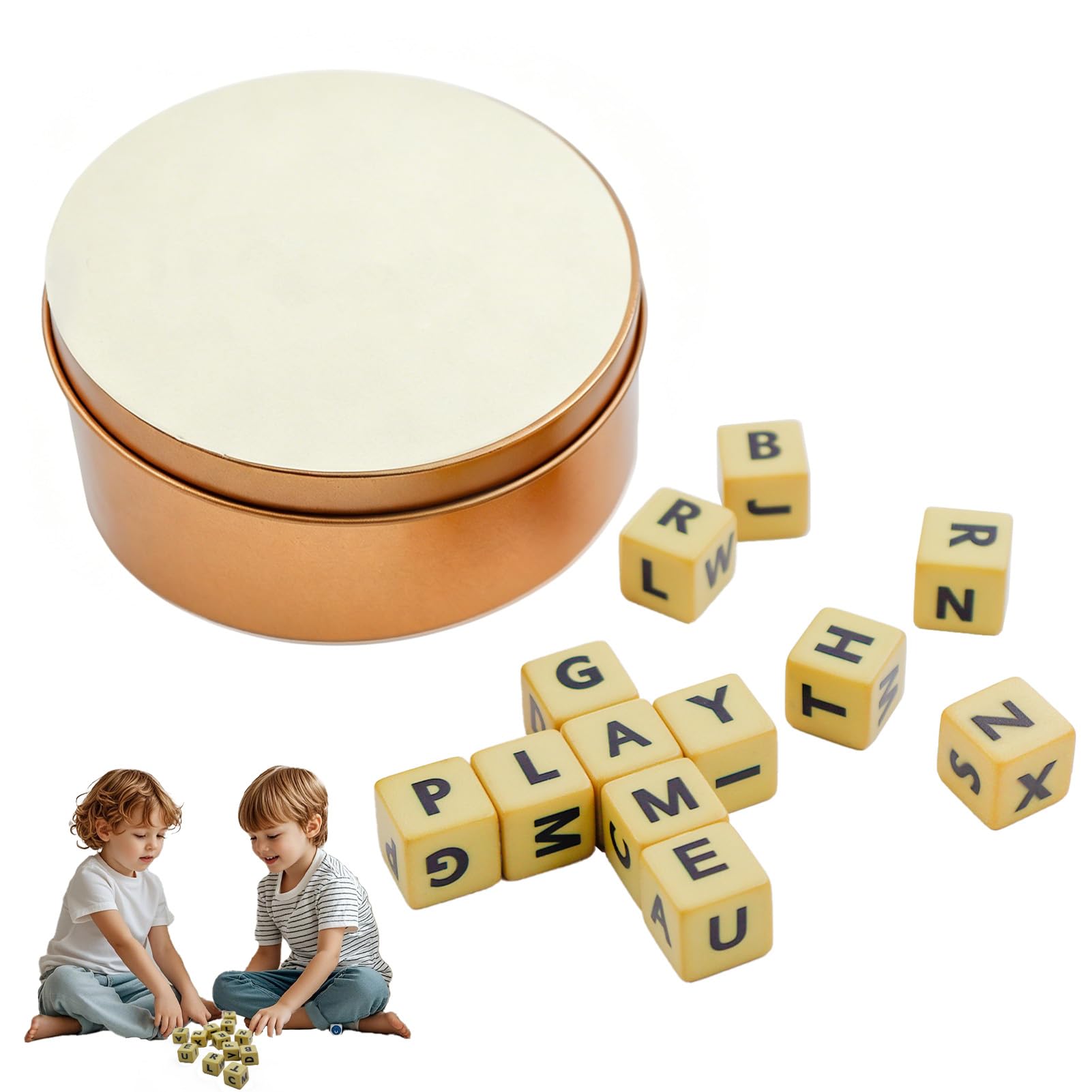 Gioco di Dadi Solitario del Cruciverba, Crossword Solitaire Game, Il Gioco Del Solitario Cruciverba,12Piastrelle Con Lettere Dadi Incise Con Precisione, Divertenti Giochi Da Campeggio, Serate Di Gioch