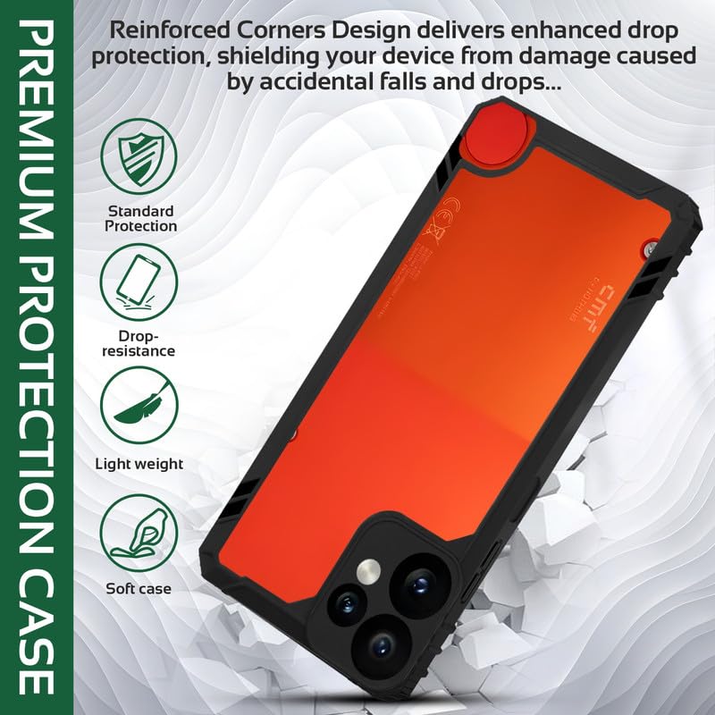 Image of AIBEX Crystal Clear Back Cover Case for CMF by Nothing Phone 2 Pro 5G | Transparent Shockproof 360 Protection | Slim PC + TPU Hybrid Anti-Yellow Case