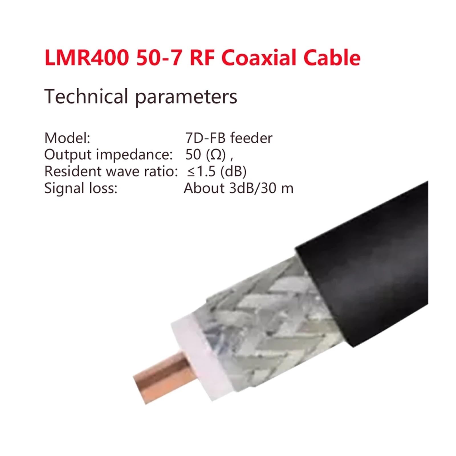 Kabel koncentryczny RF LMR400, SMA do przewodu połączeniowego, przedłużacz sygnału radiowego WIFI 4G, wzmacniacz komórkowego(SMA M to SMA F,15M(49.2FT))