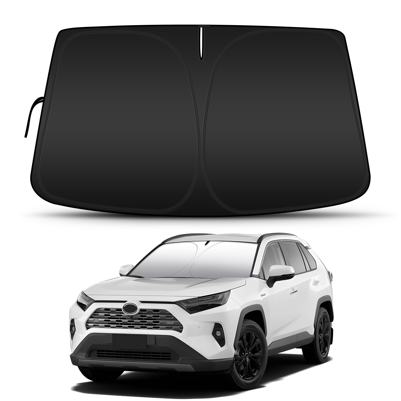 D-Lumina Pare-Brise Pare-Soleil pour Toyota RAV4 2020-2026 Accessoires, Protecteur de Protection de Pare Soleil Voiture Contre Les Rayons UV, Pliable et Portable