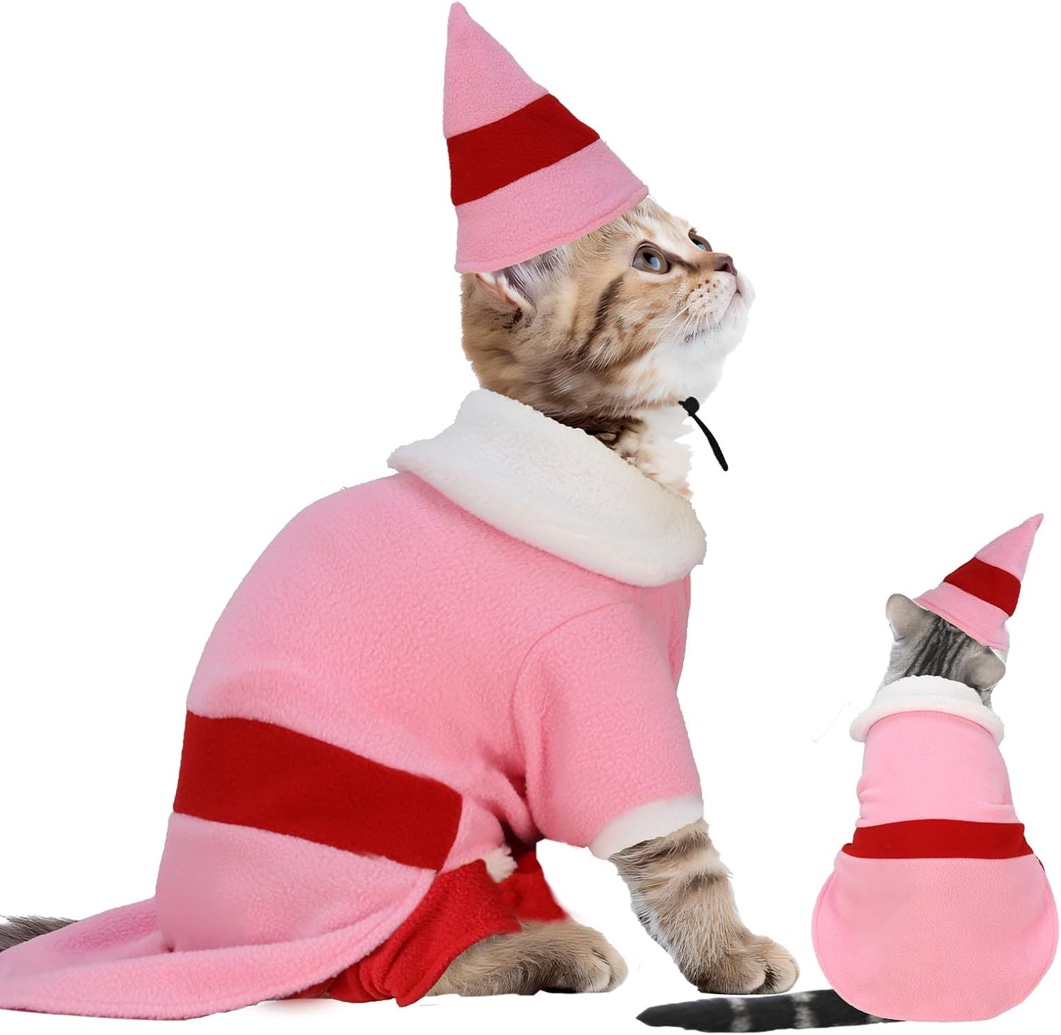 Dog Christmas Outfit with Cap, Funny Dog Elf Outfit, Christmas Dogs Clothes for Pets Party Winter Warm Outfit (Green, 4X-Large)