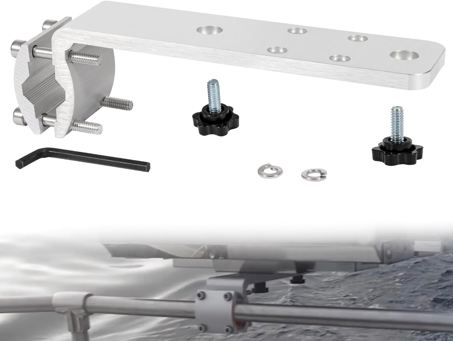 58182 Stow N' Go Grill Rail Mount Bracket, Compatible with Any Kuma Grill and RV Boat Camping Inside/Outboard 7/8" to 1-1/4" Round or 1-1/4" Square Horizontal Railings