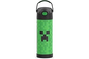 FUNTAINER 16 Ounce Stainless Steel Vacuum Insulated Bottle with Wide Spout Lid, MINECRAFT