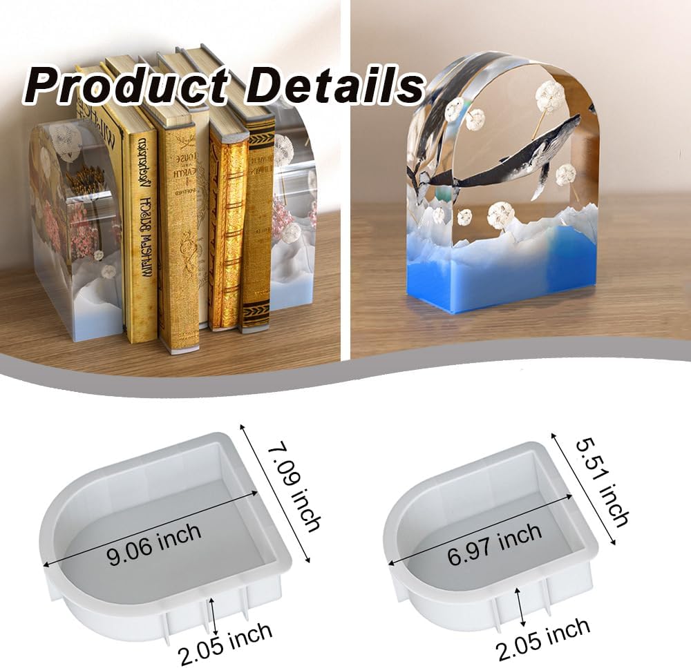 Large Resin Molds，2 Pcs Deep Silicone Mold Arch Silicone Molds for Epoxy Resin DIY Wedding Bouquets Preservation Wedding Gift Home Decors