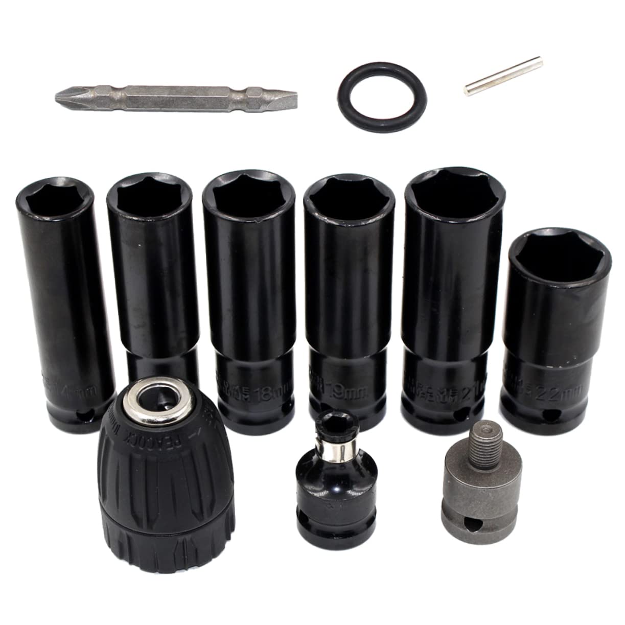 Set di 12 Bussole e Facile Uso per Avvitatore Elettrico da 14mm a 22mm in Acciaio Cromo-vanadio, Incluse Bussole ad Impatto Profonde per Lavoro Efficiente in Riparazioni