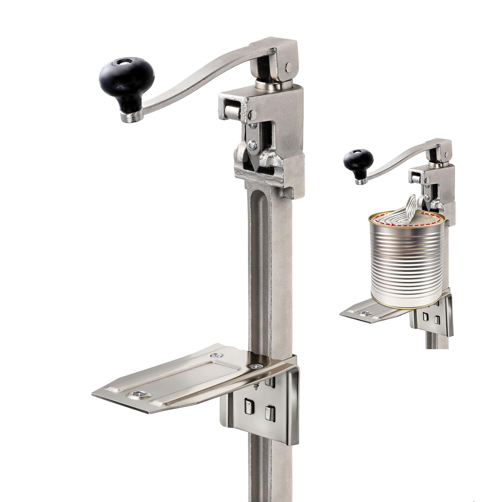 Industrial Can Opener,Manual Can Opener for Big Cans, Heavy Duty Cast Steel, Commercial Grade Table Can Opener for Restaurant Large Cans, Adjustable Handle