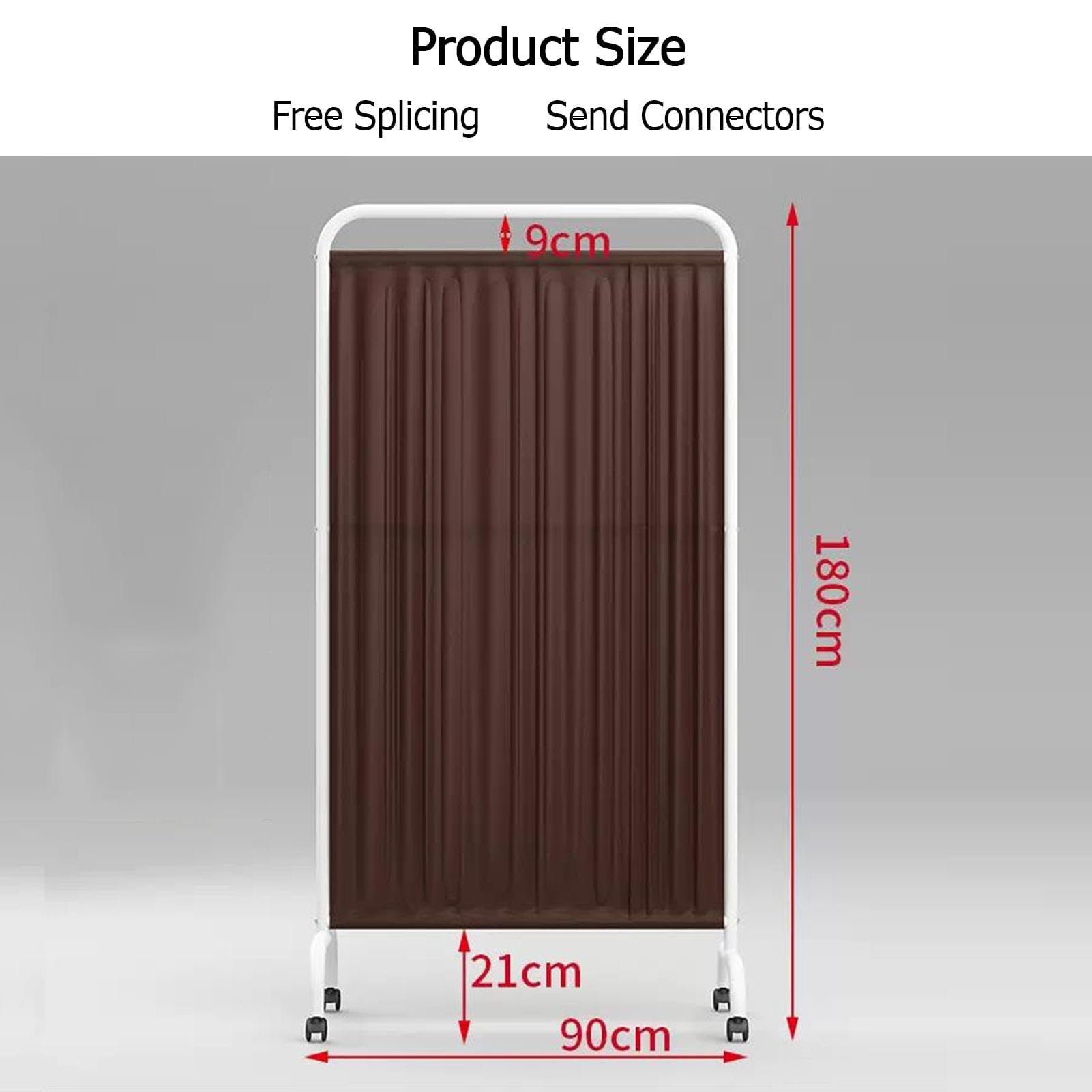 Mobile Medizinische Privatsphäre Bildschirm, 6 Fuß Hohe Tragbare Raumteiler Auf Rädern, Station/schönheitssalon/gesundheitshalle Stehende Türpartition(Size:2-Panel,Color:Brown)