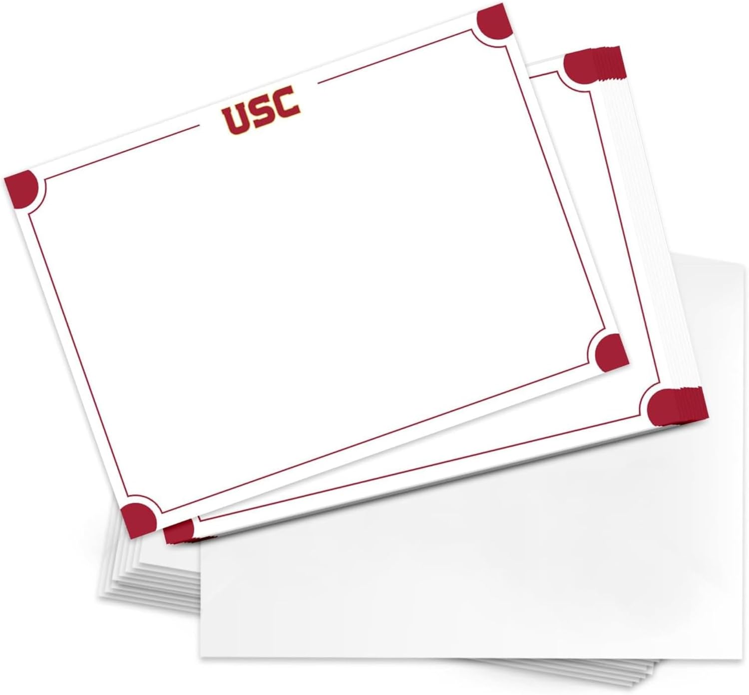 Desert Cactus USC 10 Pack Notecards University of Southern California Trojans Stationery Cardstock Includes Envelopes Memo Party Thank You (Notecard 4b)
